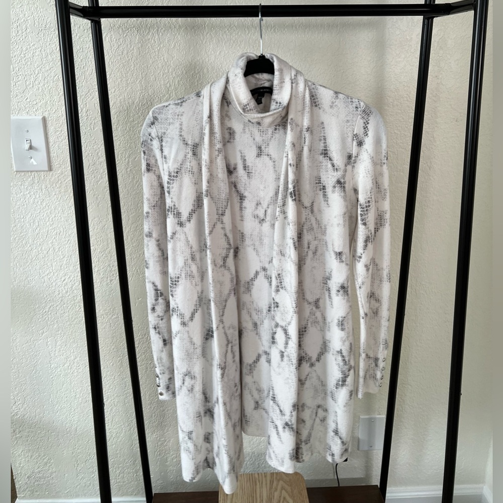 White House Black Market White and Gray Cardigan & Tank Set